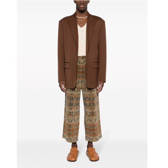 Patterned Wide-Leg Pants - Picture 2 of 16